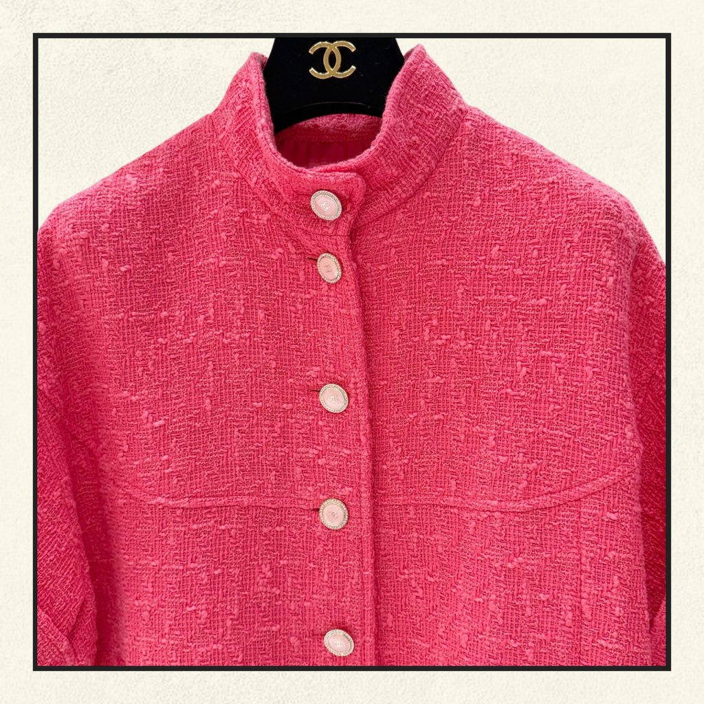 COTTON TWEED SHORT SLEEVE JACKET & MINI SKIRT