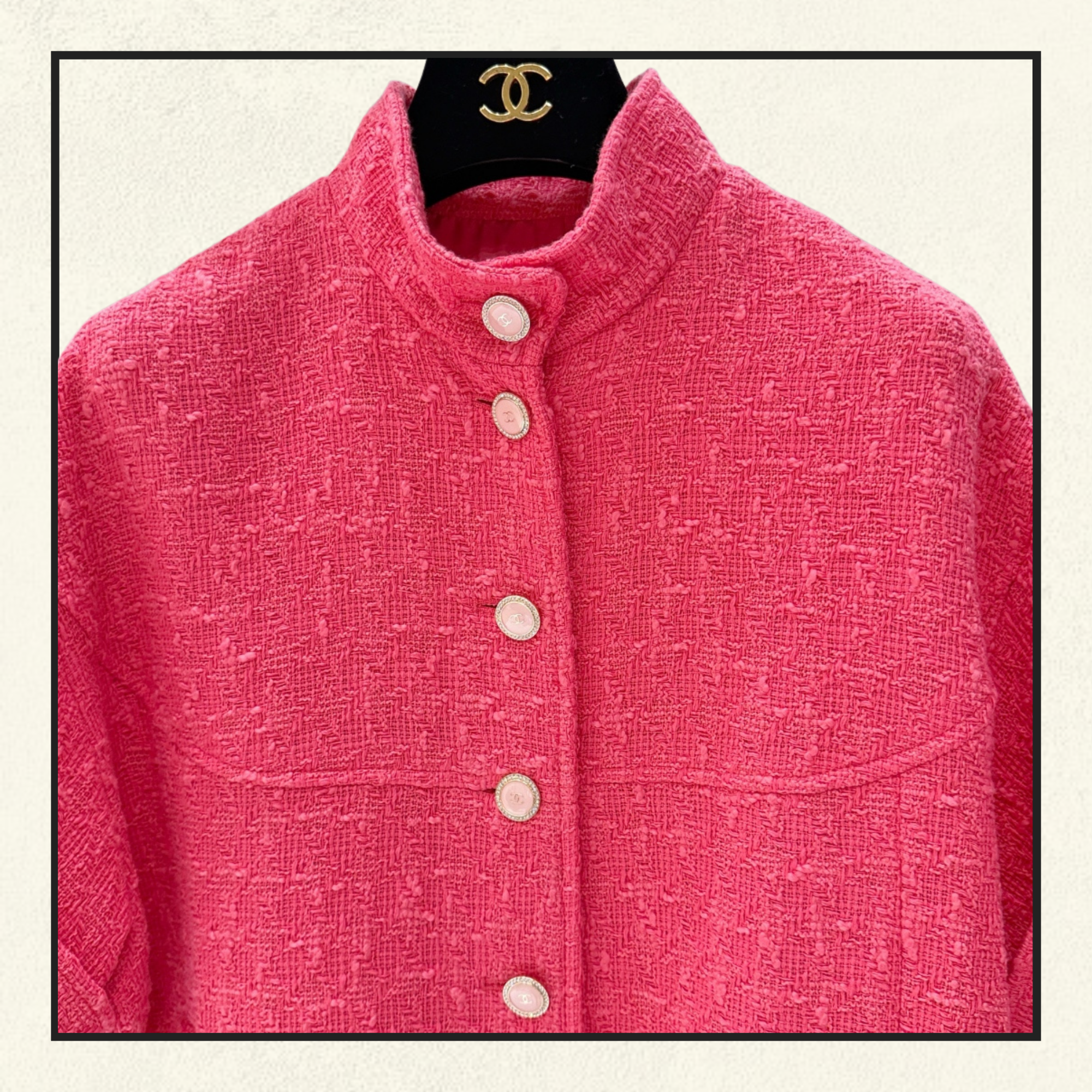 COTTON TWEED SHORT SLEEVE JACKET & MINI SKIRT