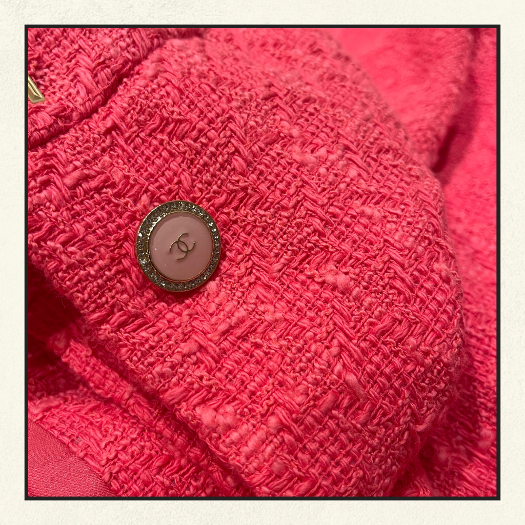 COTTON TWEED SHORT SLEEVE JACKET & MINI SKIRT