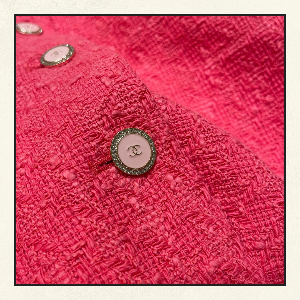 COTTON TWEED SHORT SLEEVE JACKET & MINI SKIRT