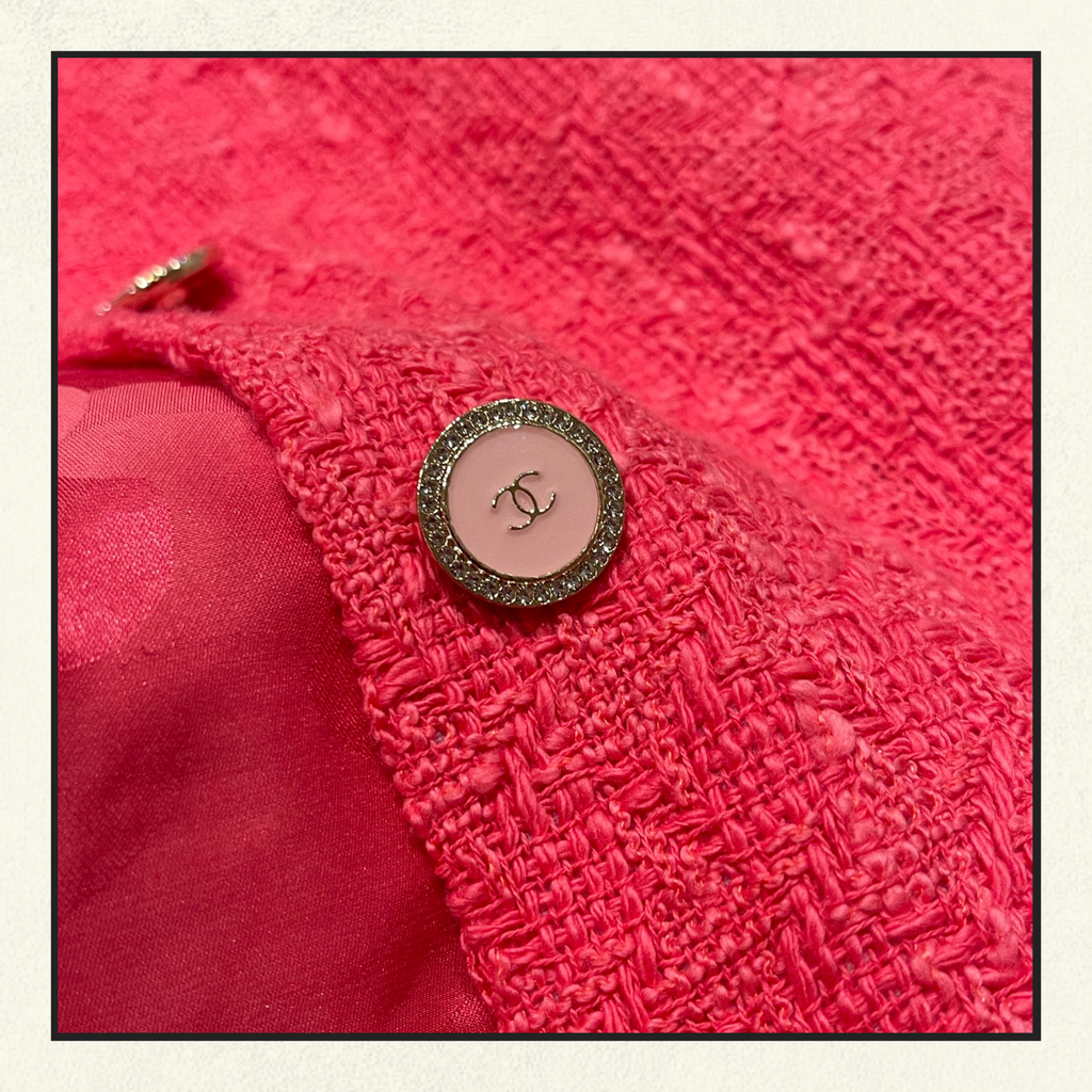 COTTON TWEED SHORT SLEEVE JACKET & MINI SKIRT