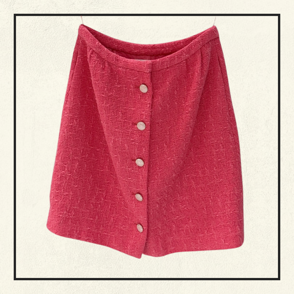 COTTON TWEED SHORT SLEEVE JACKET & MINI SKIRT