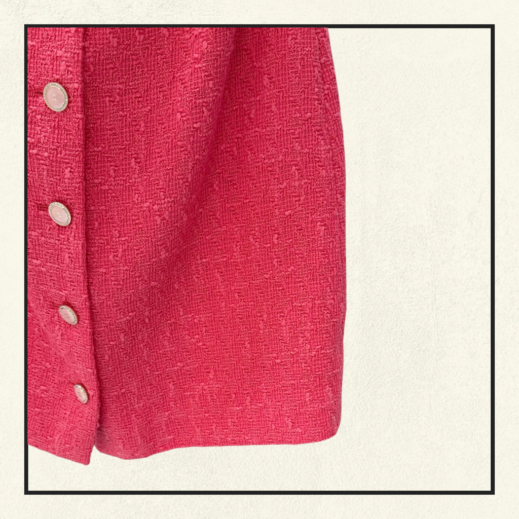 COTTON TWEED SHORT SLEEVE JACKET & MINI SKIRT