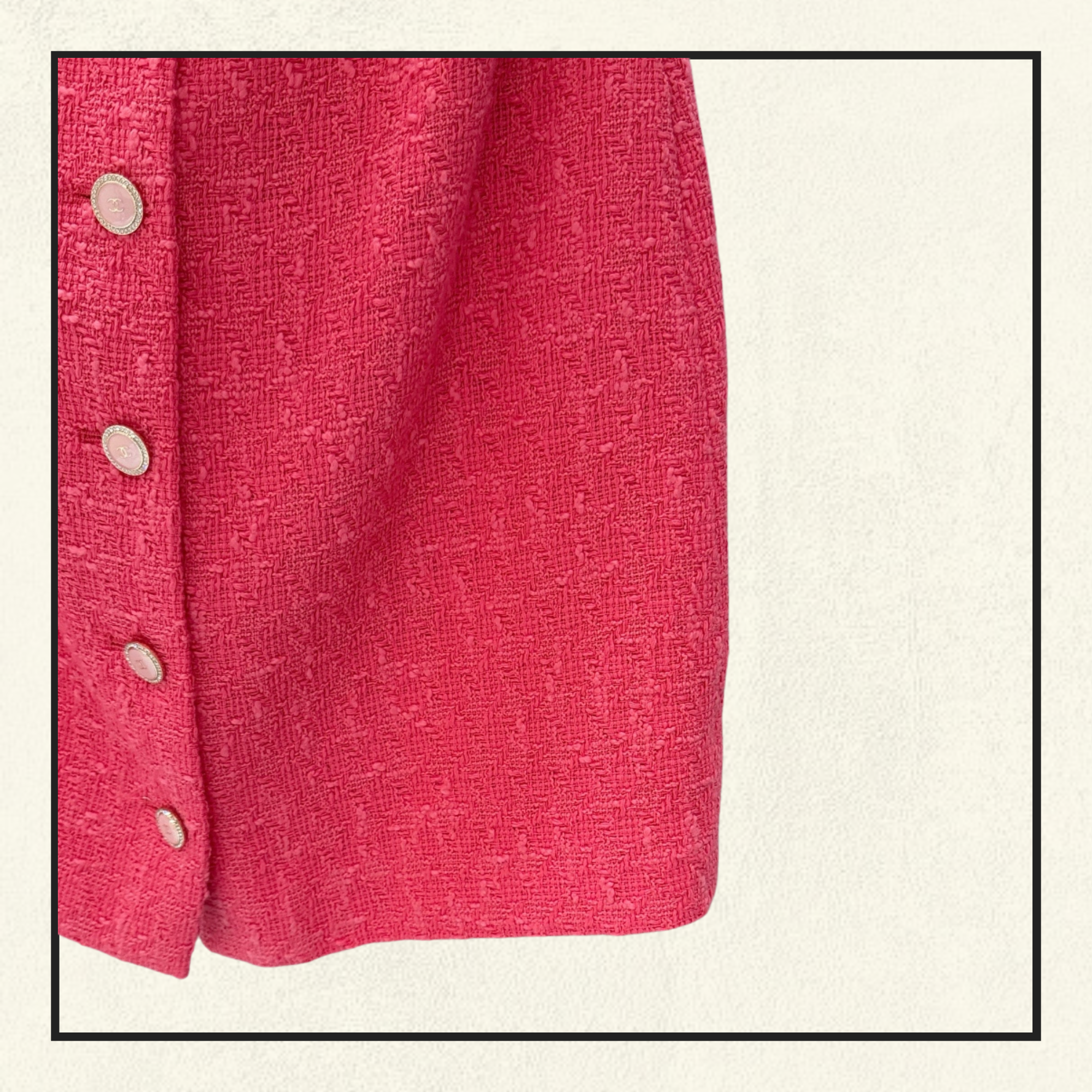 COTTON TWEED SHORT SLEEVE JACKET & MINI SKIRT