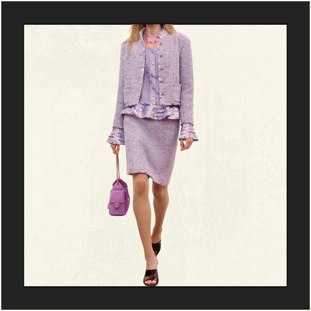 SEQUIN TWEED JACKET & SKIRT