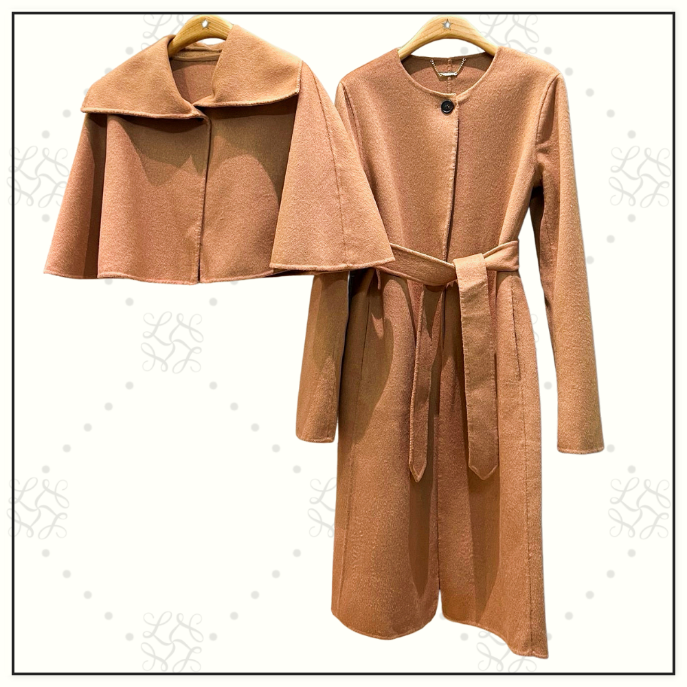 CAPED WOOL BLEND COAT