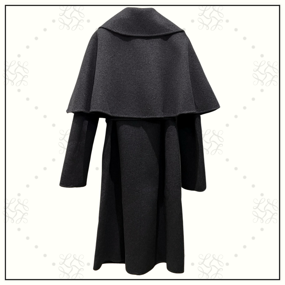 CAPED WOOL BLEND COAT