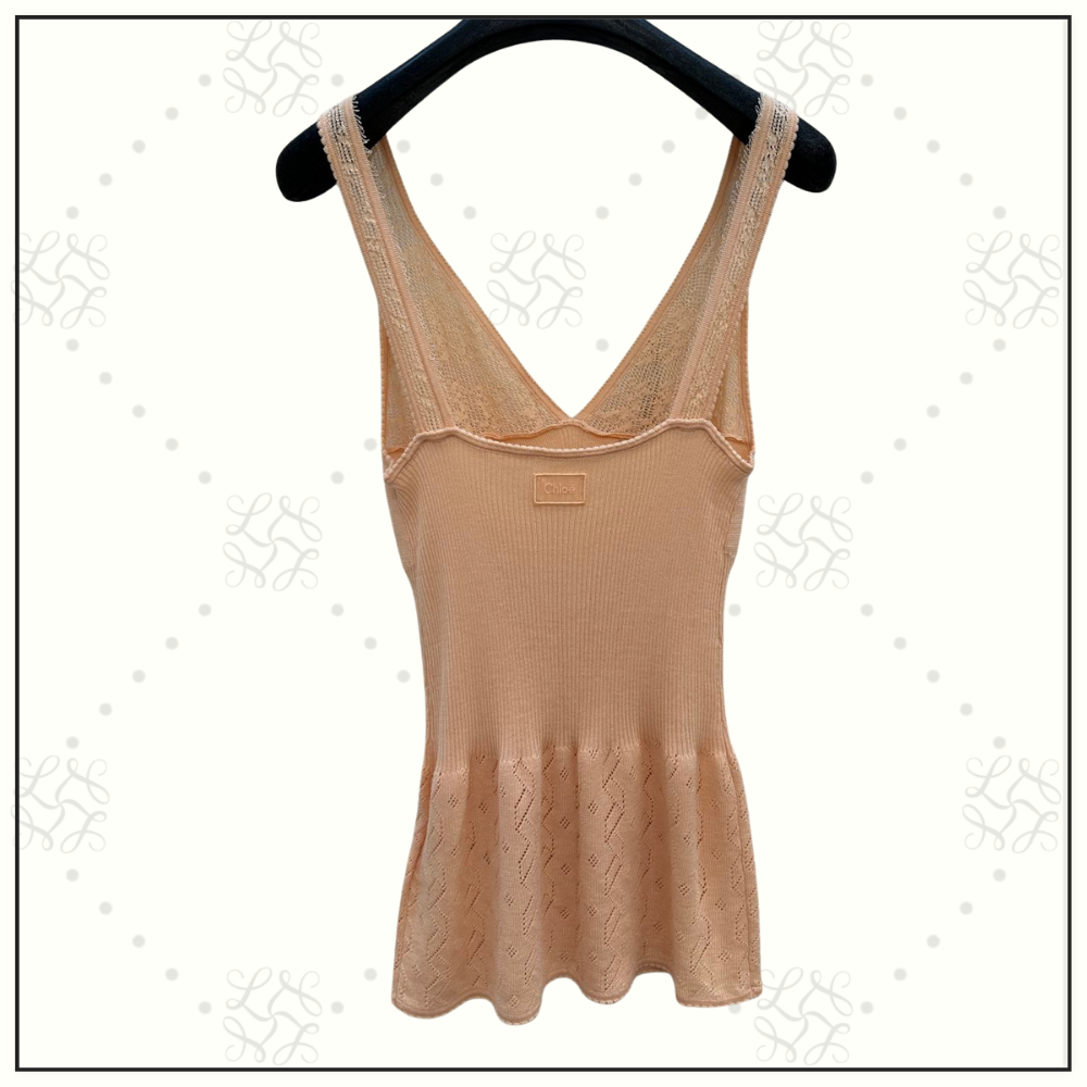 EMBROIDERED POINTELLE COTTON TOP & CARDIGAN