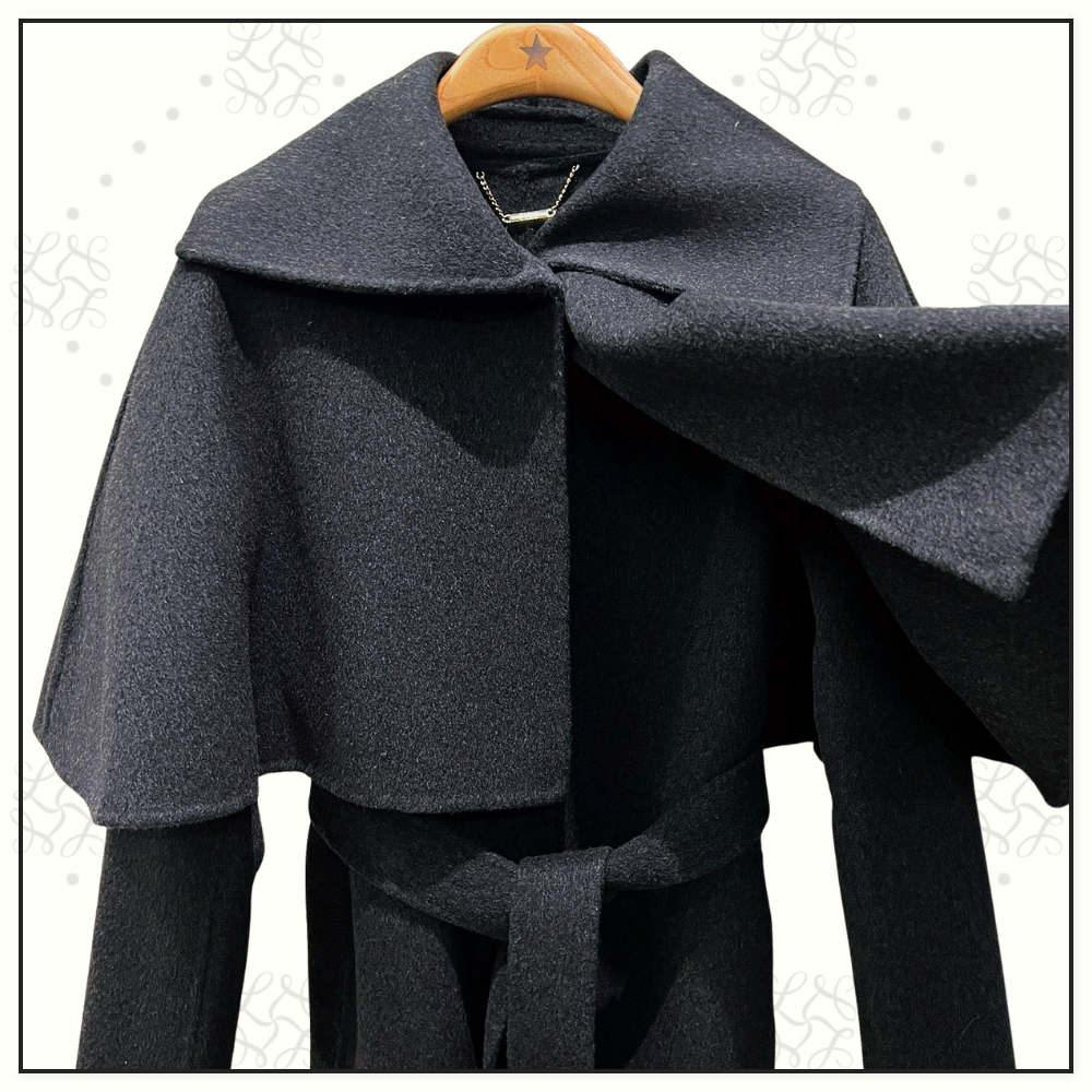 CAPED WOOL BLEND COAT