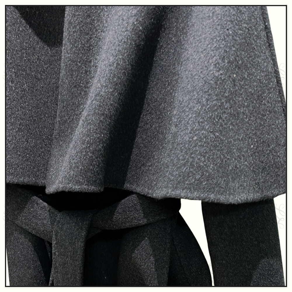 CAPED WOOL BLEND COAT
