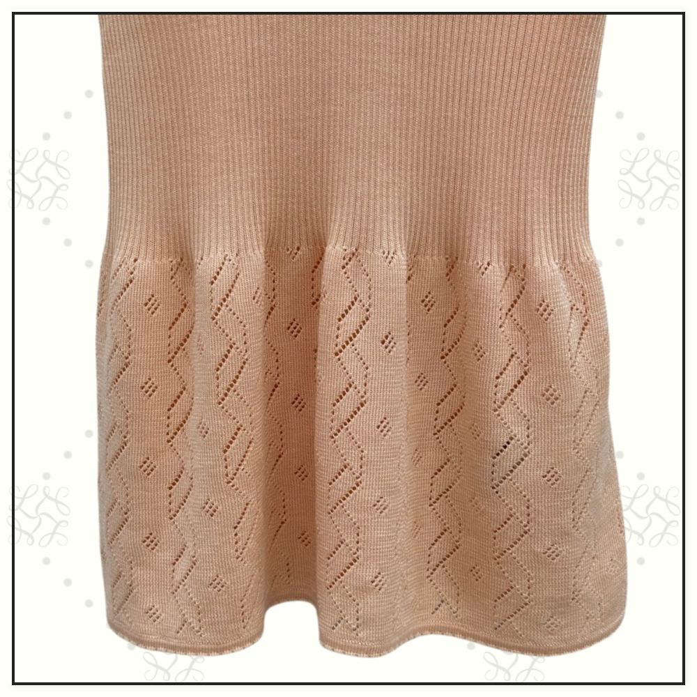 EMBROIDERED POINTELLE COTTON TOP & CARDIGAN