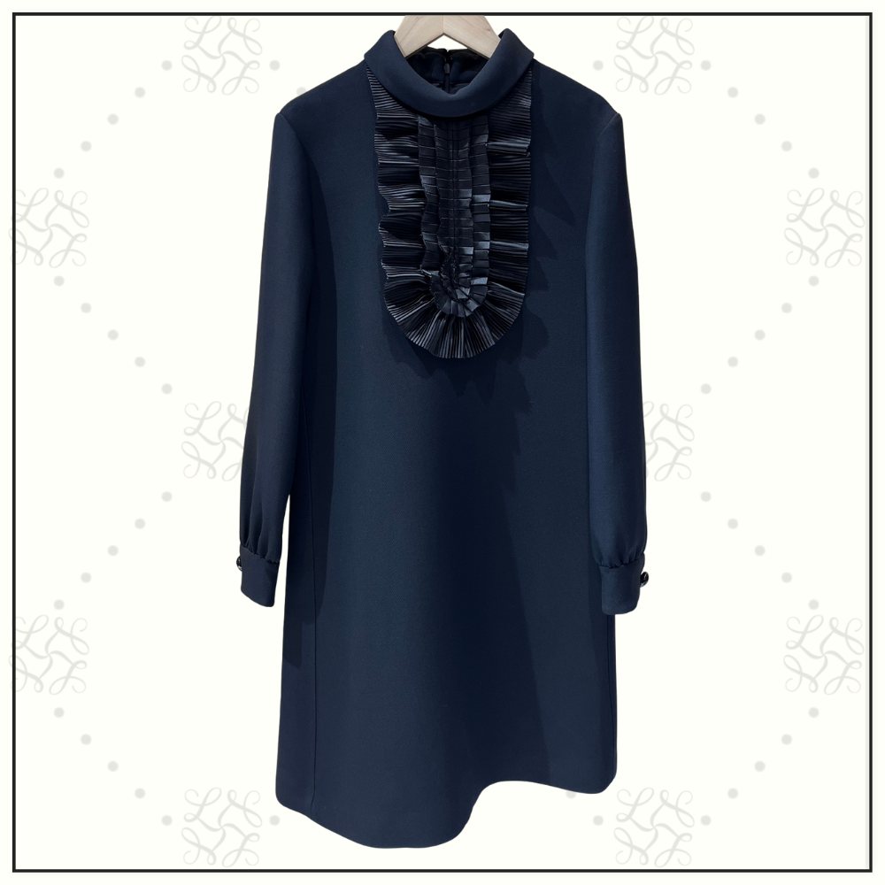 RUFFLE PLACKET DETAIL DRESS