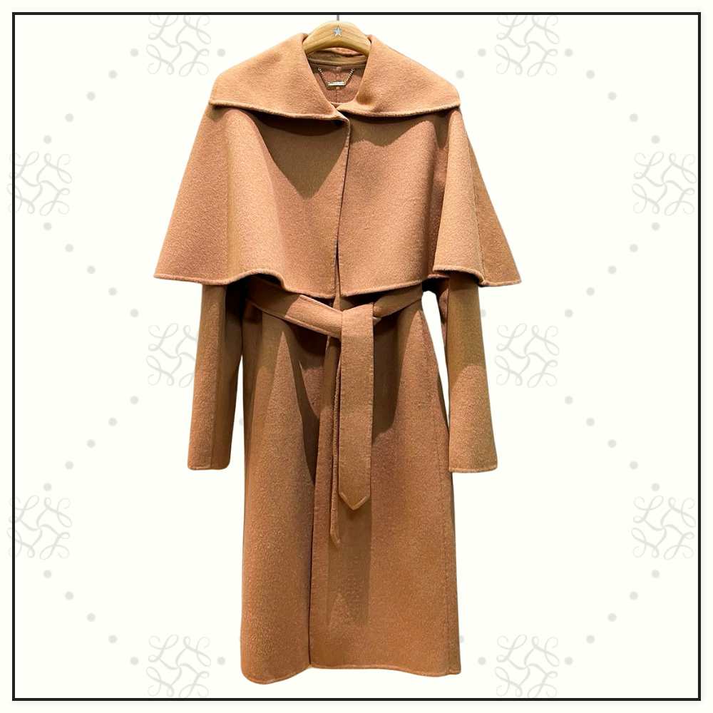 CAPED WOOL BLEND COAT