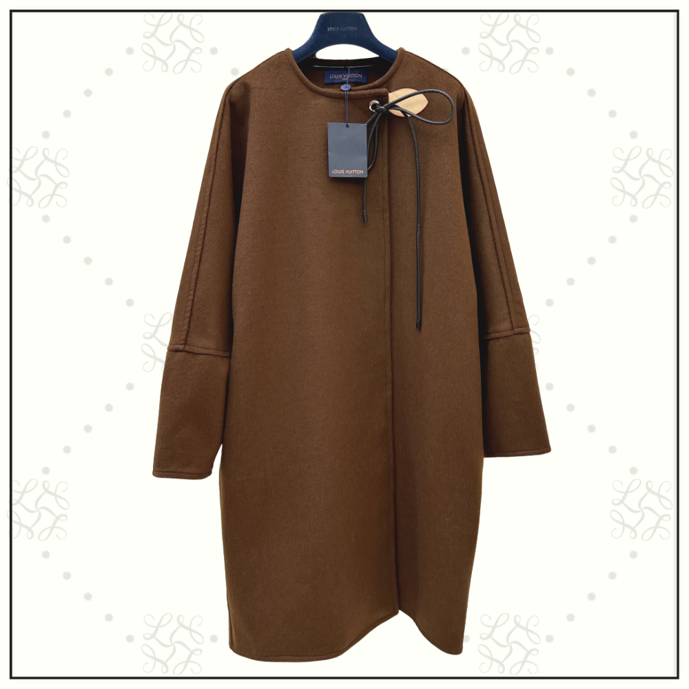 CASHMERE LACE TIE BALLOON SLEEVE COAT