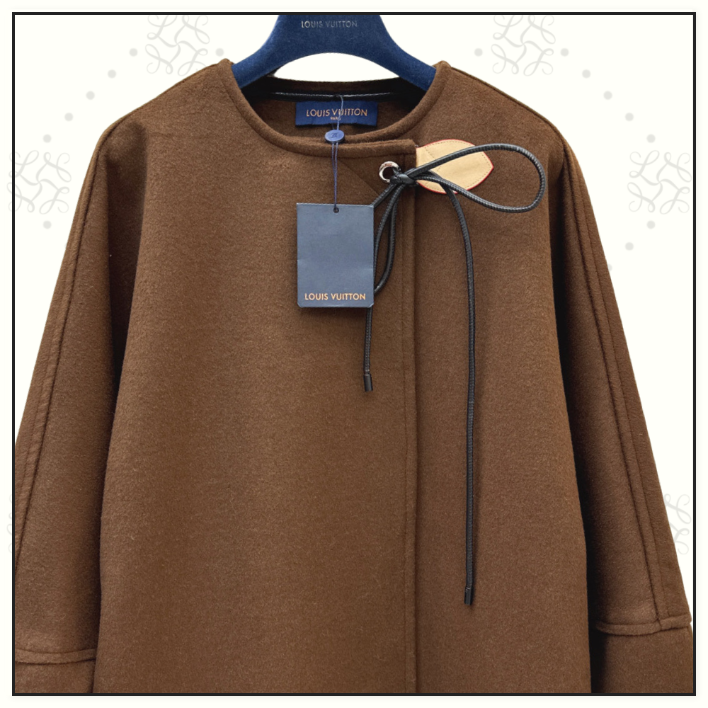 CASHMERE LACE TIE BALLOON SLEEVE COAT