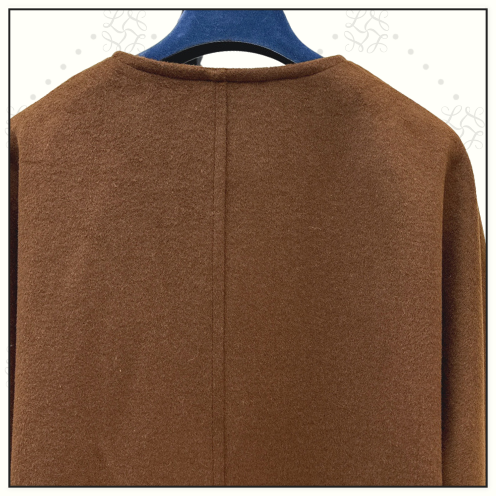 CASHMERE LACE TIE BALLOON SLEEVE COAT