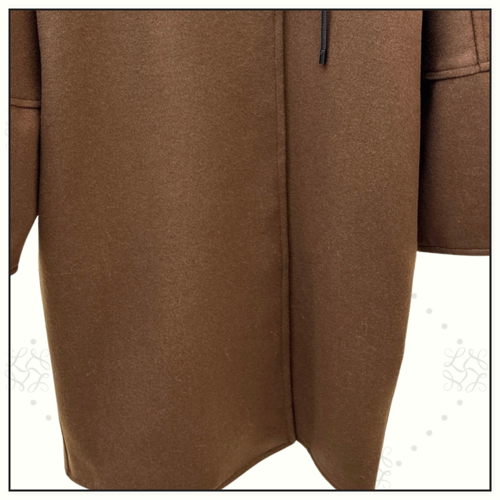 CASHMERE LACE TIE BALLOON SLEEVE COAT