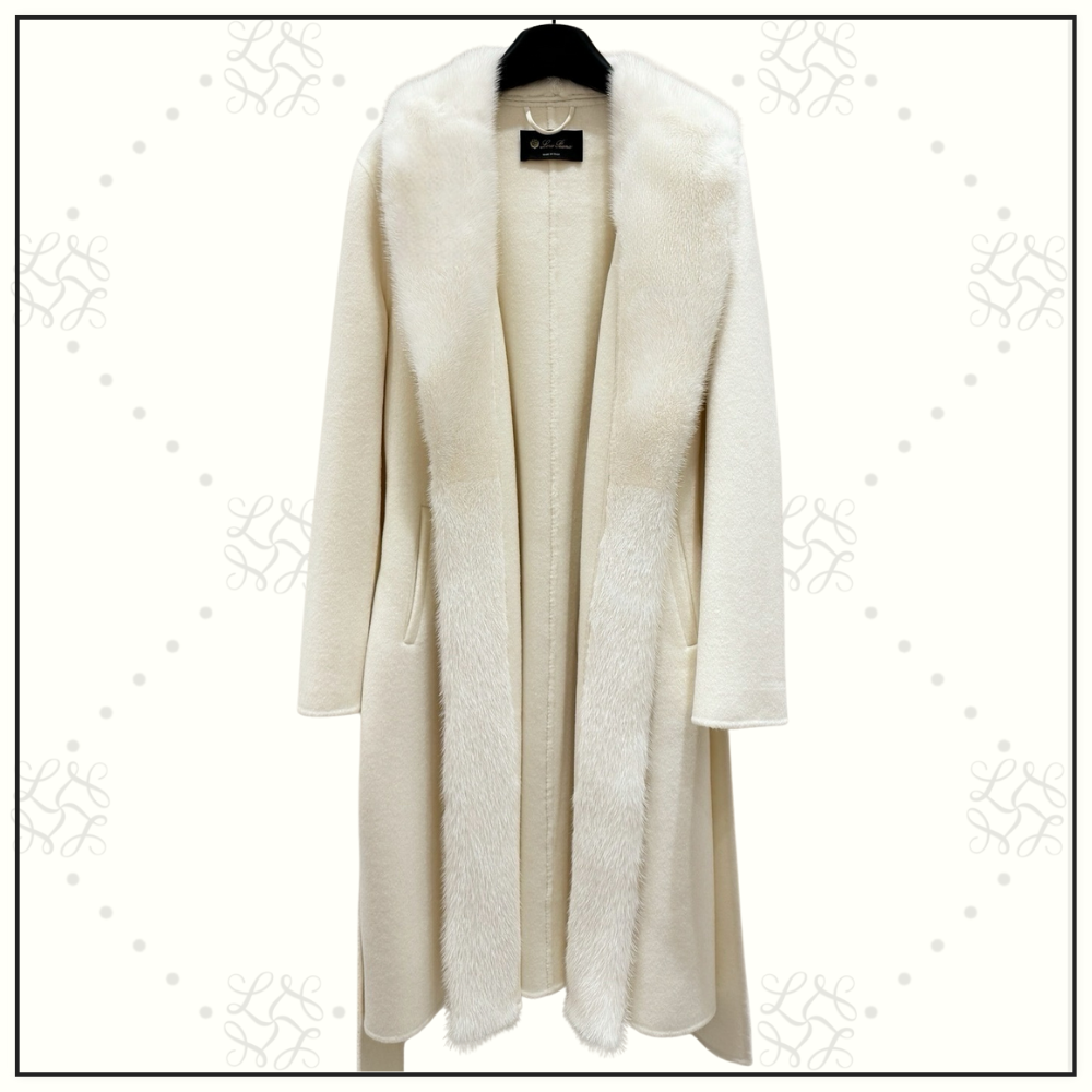 CASHMERE FOX FUR COLLAR COAT