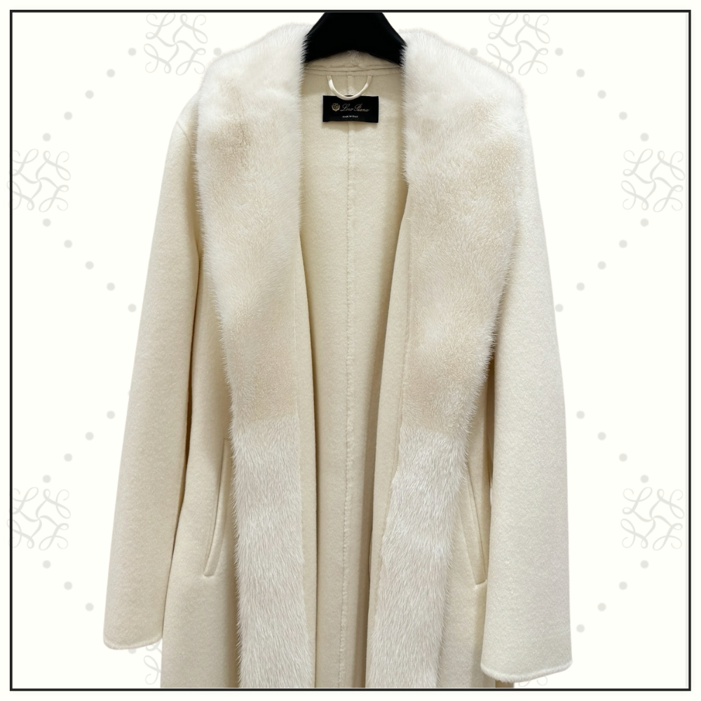 CASHMERE FOX FUR COLLAR COAT