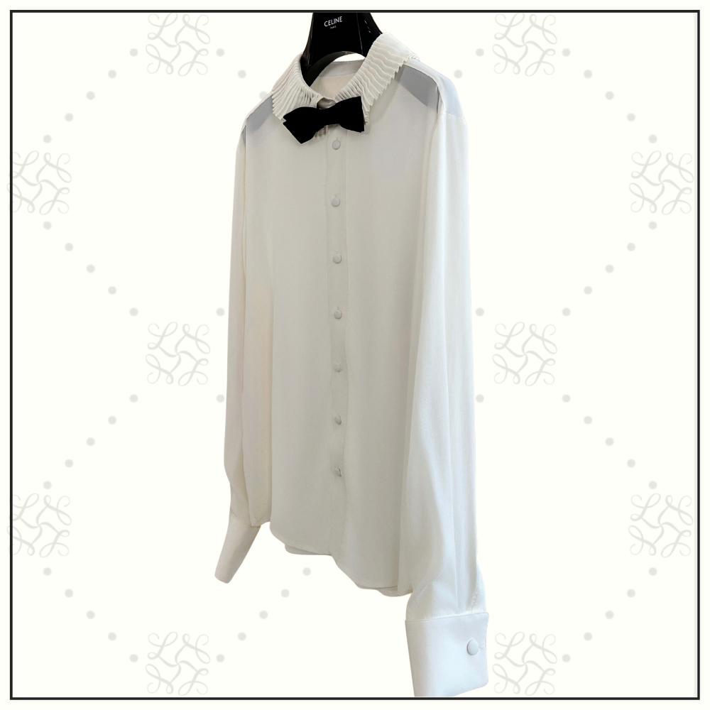 MIA SHIRT WITH BOW IN SILK CRÊPE AND ACETATE