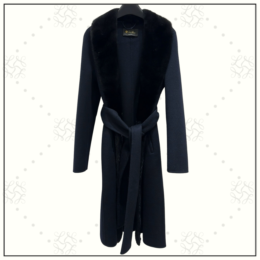 CASHMERE FOX FUR COLLAR COAT