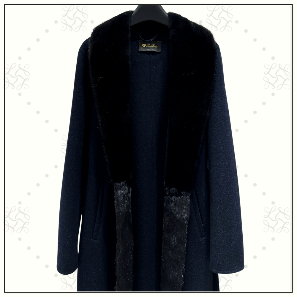 CASHMERE FOX FUR COLLAR COAT