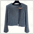 CROPPED WOOL BLEND TWEED JACKET