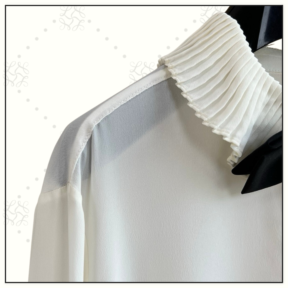 MIA SHIRT WITH BOW IN SILK CRÊPE AND ACETATE