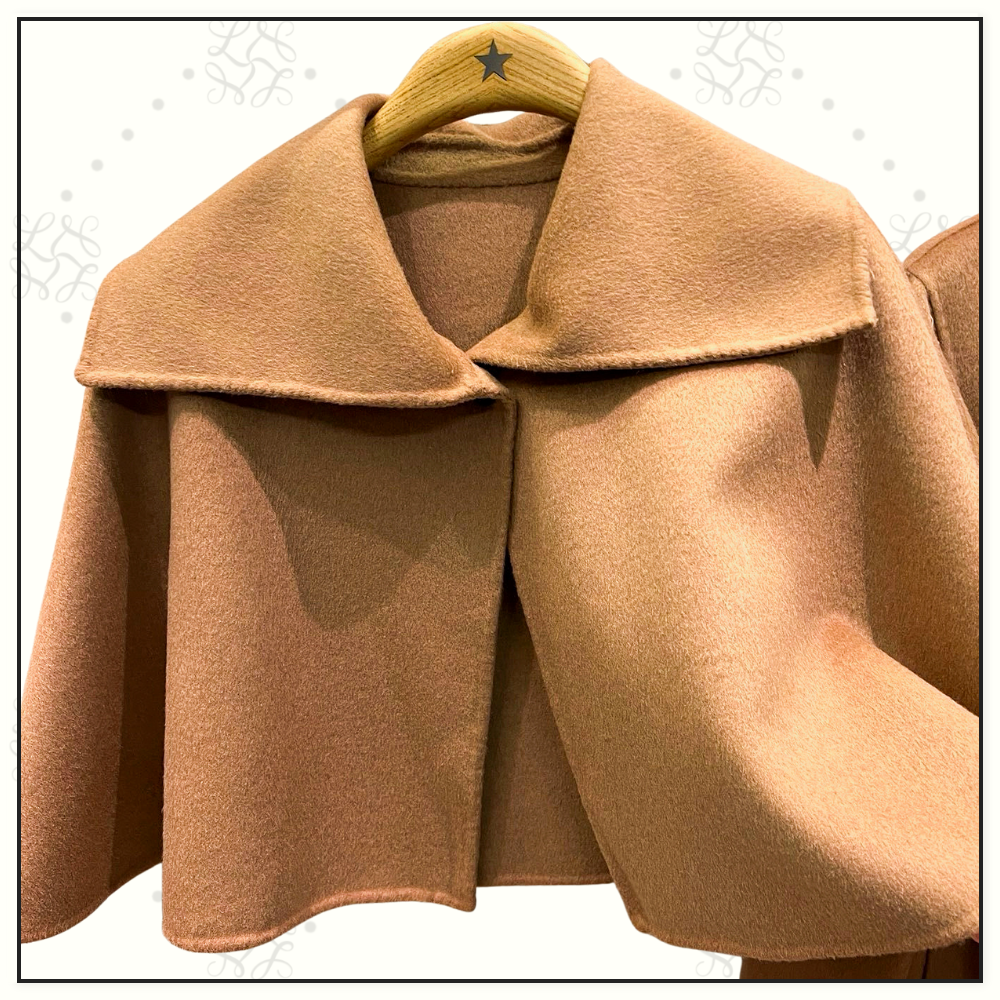 CAPED WOOL BLEND COAT