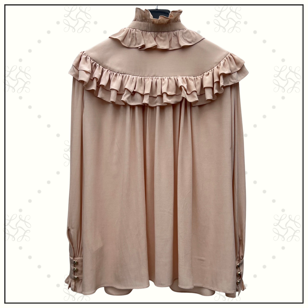 RUFFLED SILK BLOUSE