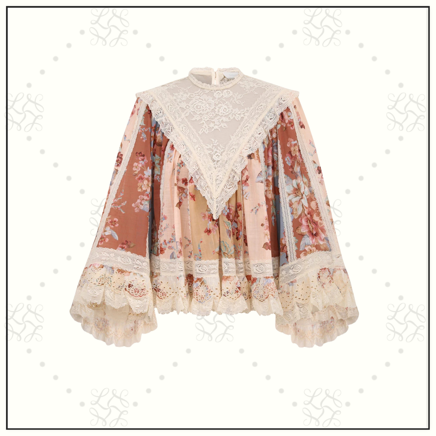 AWAKEN LACE TRIM BLOUSE