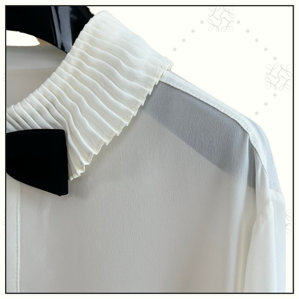 MIA SHIRT WITH BOW IN SILK CRÊPE AND ACETATE