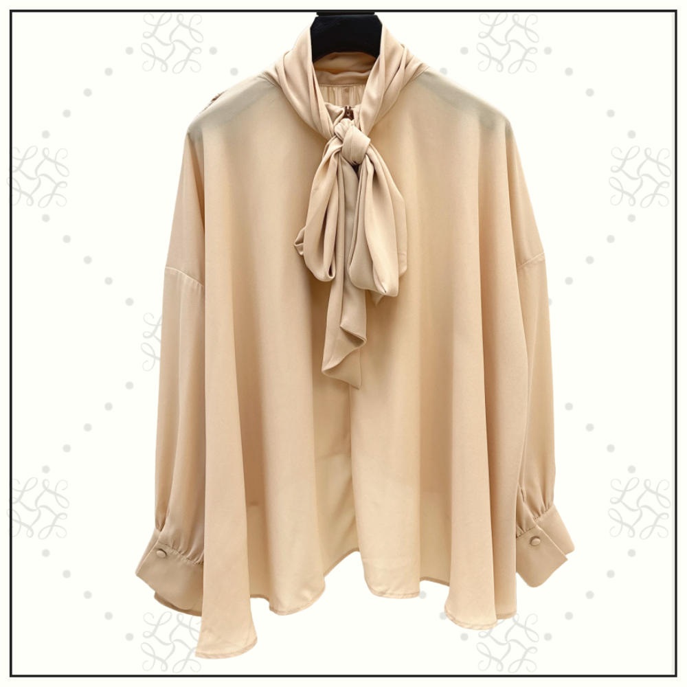SILK TIE NECK BLOUSE