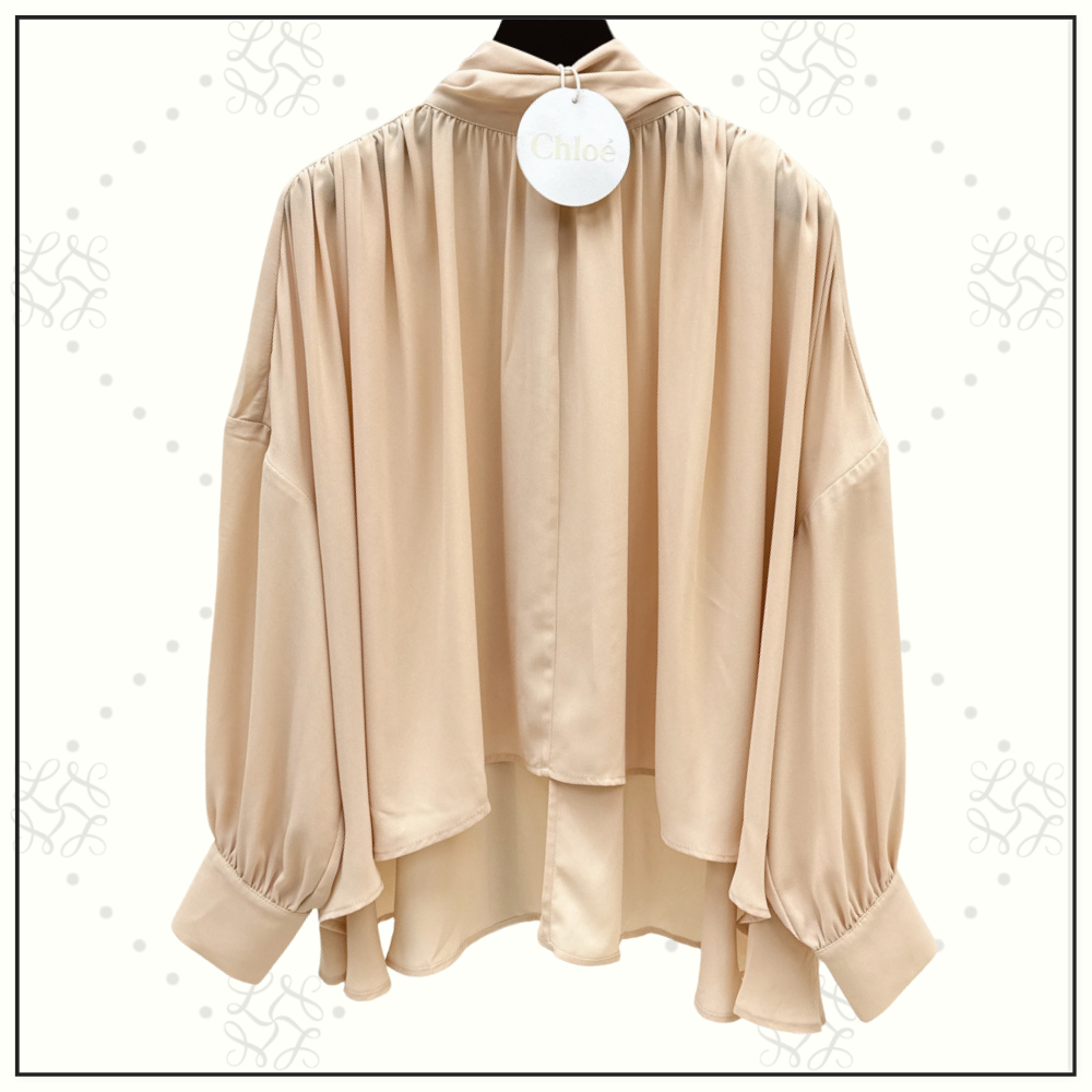 SILK TIE NECK BLOUSE