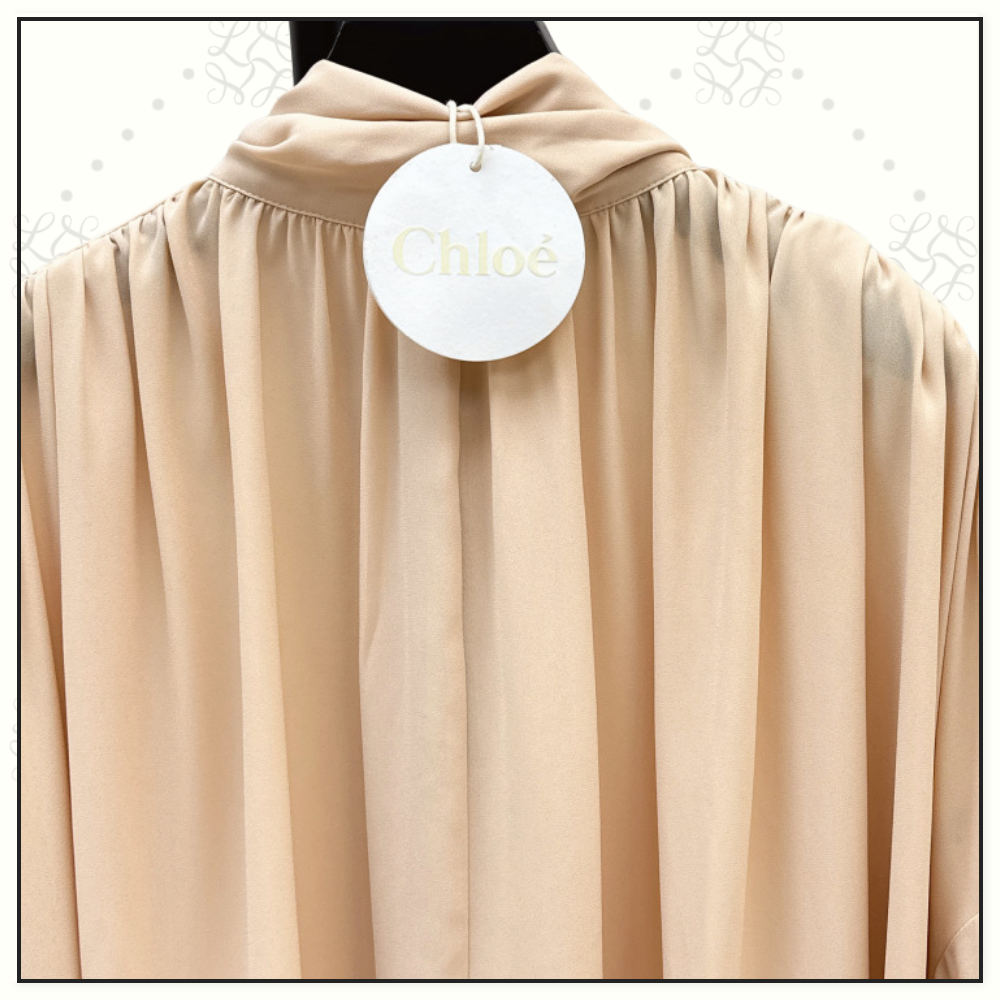 SILK TIE NECK BLOUSE