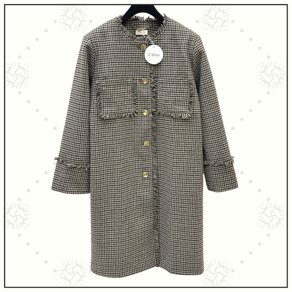WOOL BLEND HOUNDSTOOTH COAT
