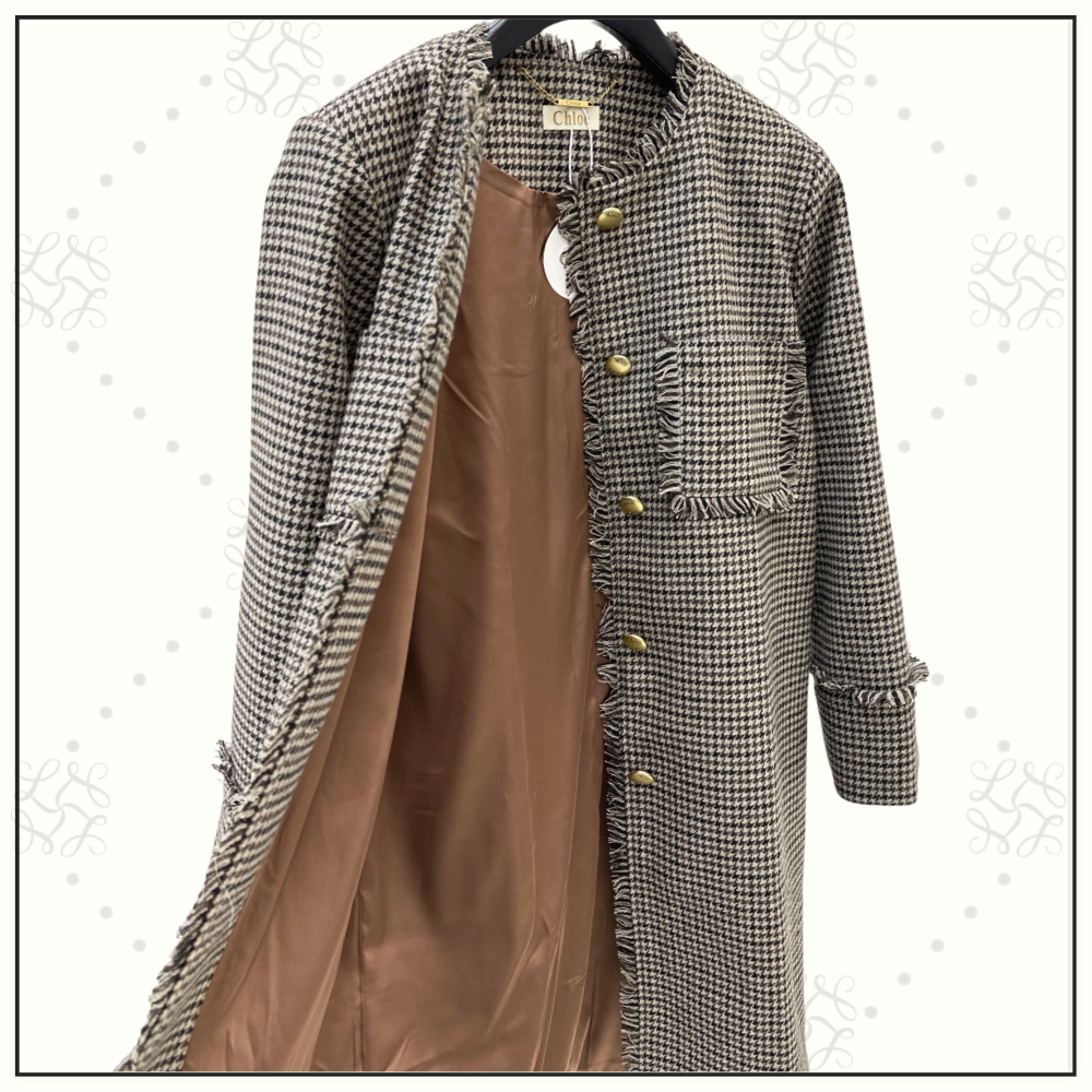 WOOL BLEND HOUNDSTOOTH COAT