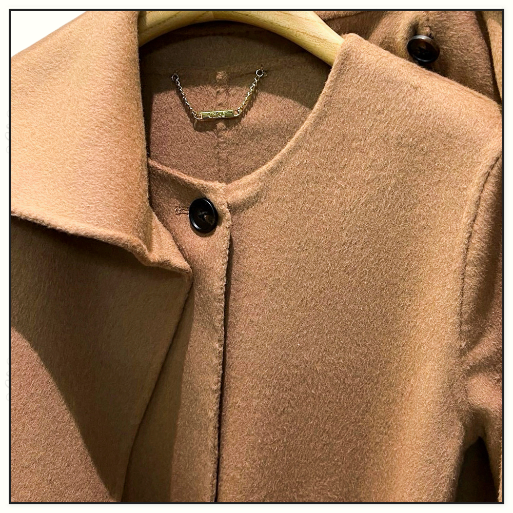 CAPED WOOL BLEND COAT