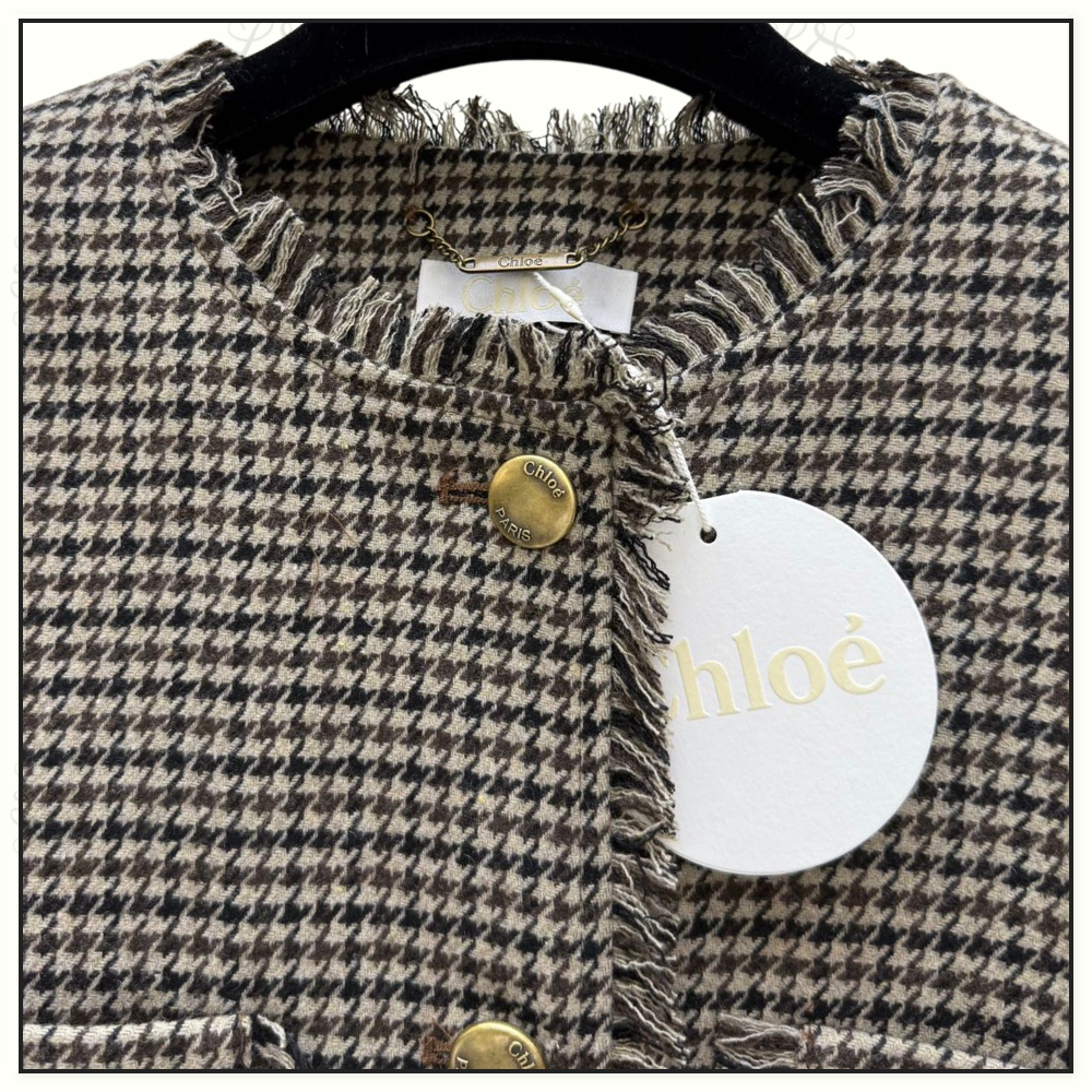 WOOL BLEND HOUNDSTOOTH COAT