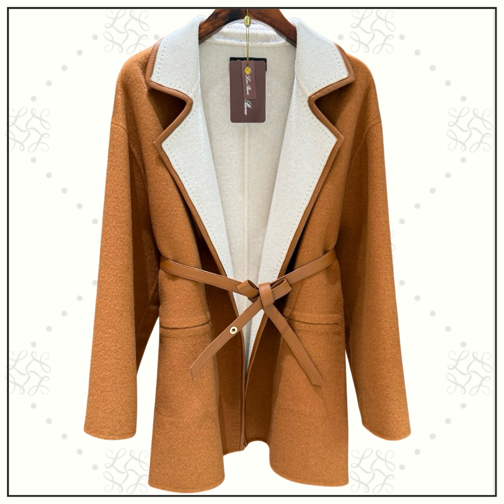 CASHMERE DOUBLE SIDED SELF TIE JACKET