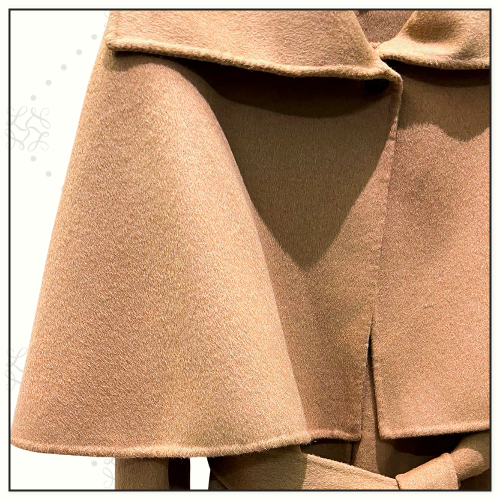 CAPED WOOL BLEND COAT
