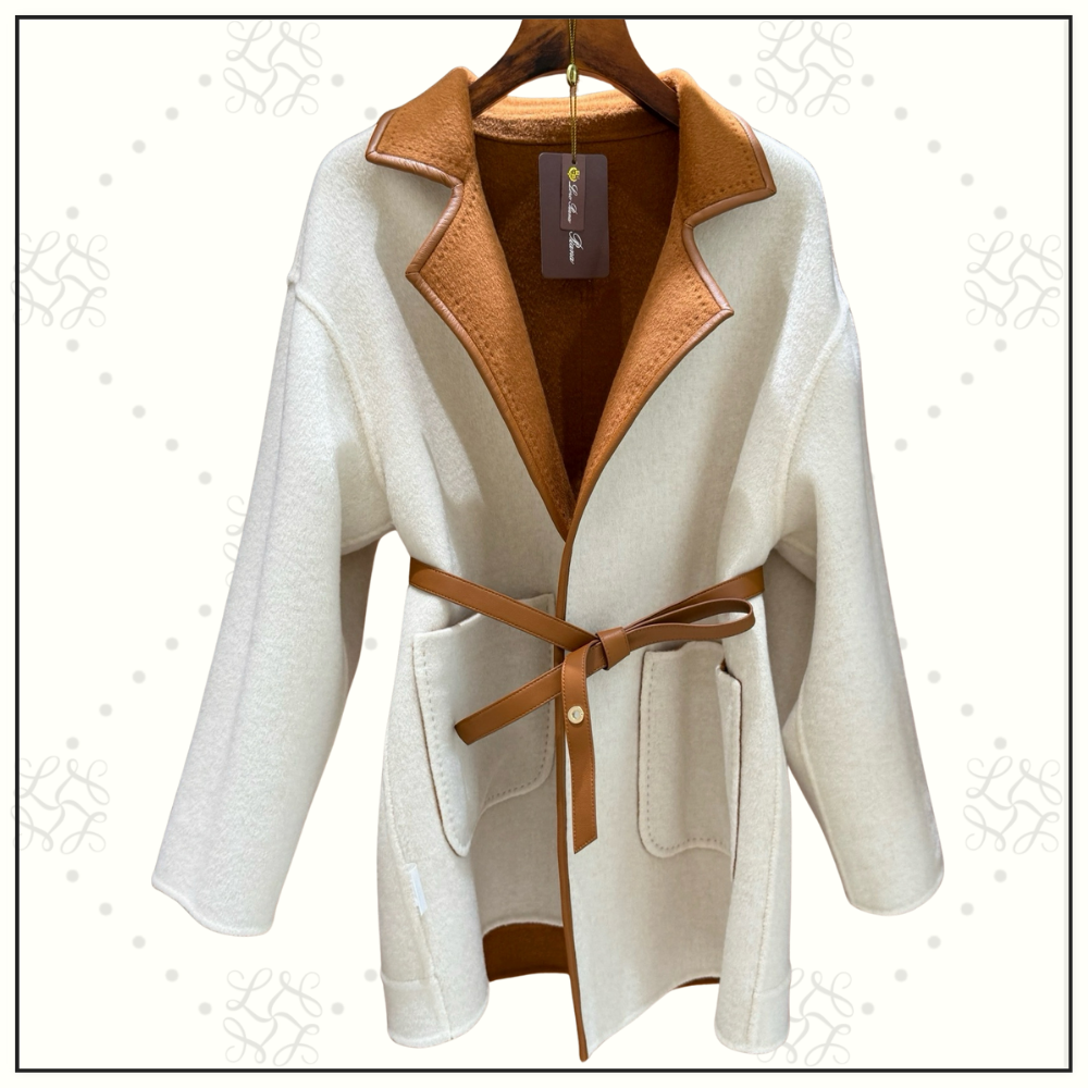 CASHMERE DOUBLE SIDED SELF TIE JACKET