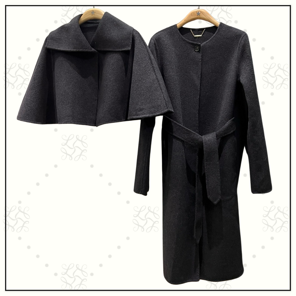 CAPED WOOL BLEND COAT