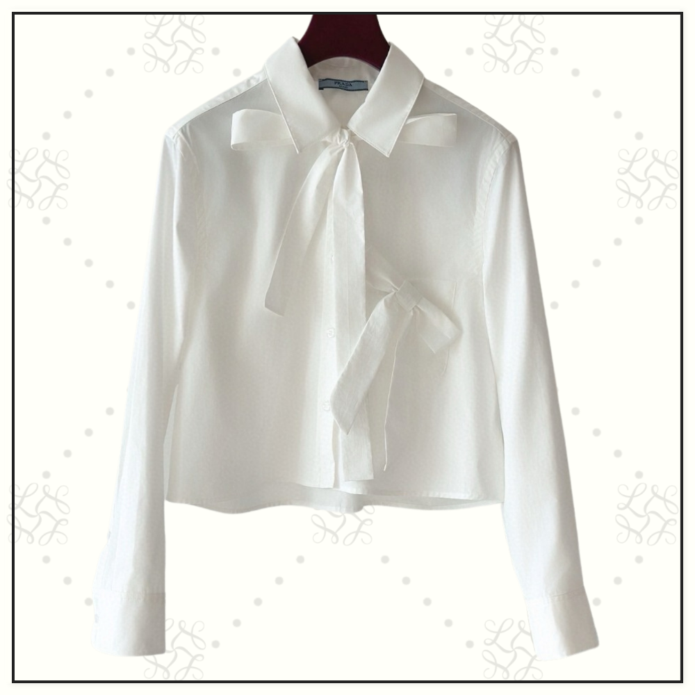 CROPPED BOW DETAIL SHIRT