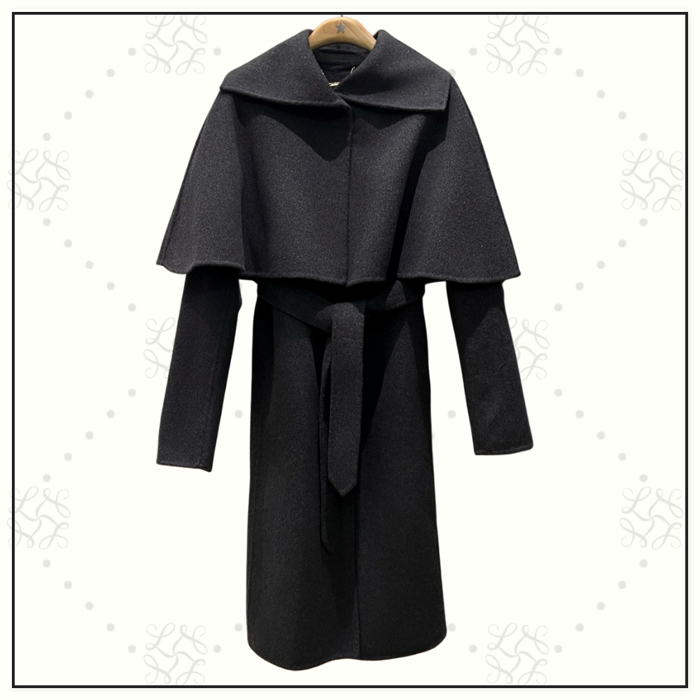 CAPED WOOL BLEND COAT