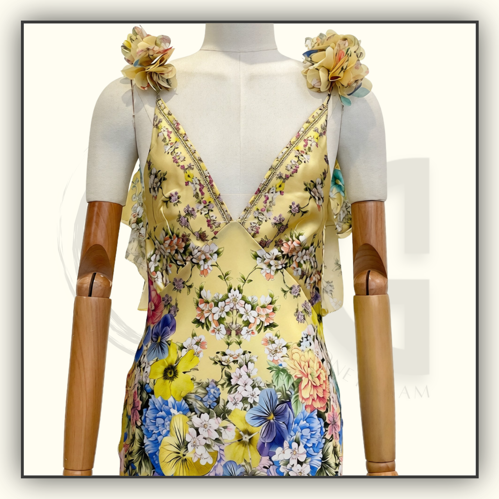 V NECK BIAS SLIP DRESS