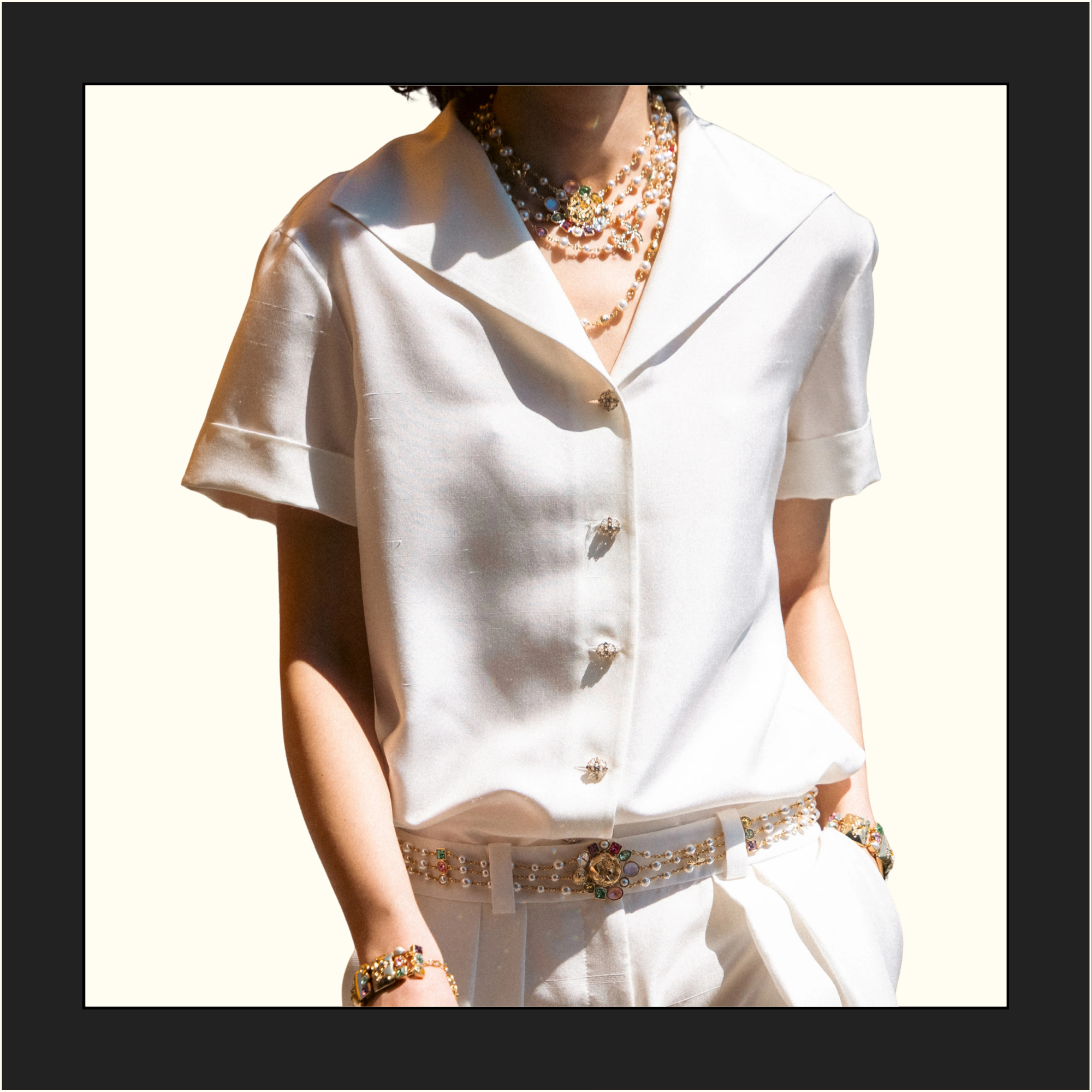 SILK SATIN SHORT SLEEVE SHIRT