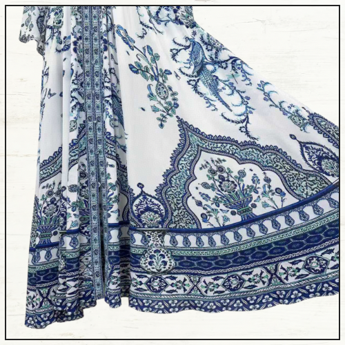 SHAPED WAISTBAND DRESS WITH RUFFLE SLEEVE