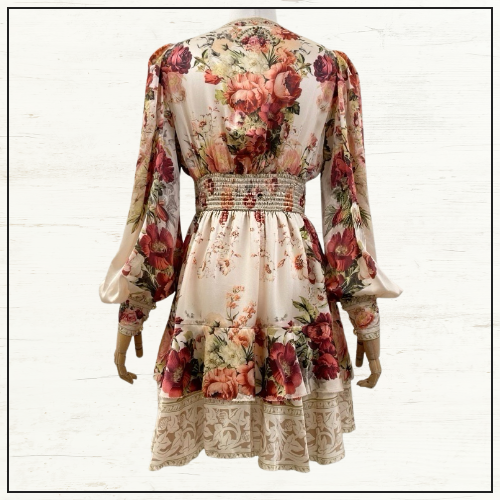 BUTTON FRONT FRILL DRESS