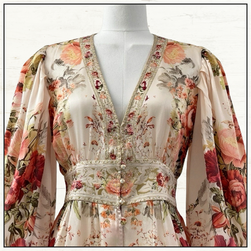 BUTTON FRONT FRILL DRESS